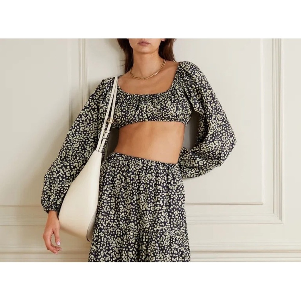 NWT Matteau Decolette Crop Blouse 10 Daisy Organic Balloon Boho Festival Peasant